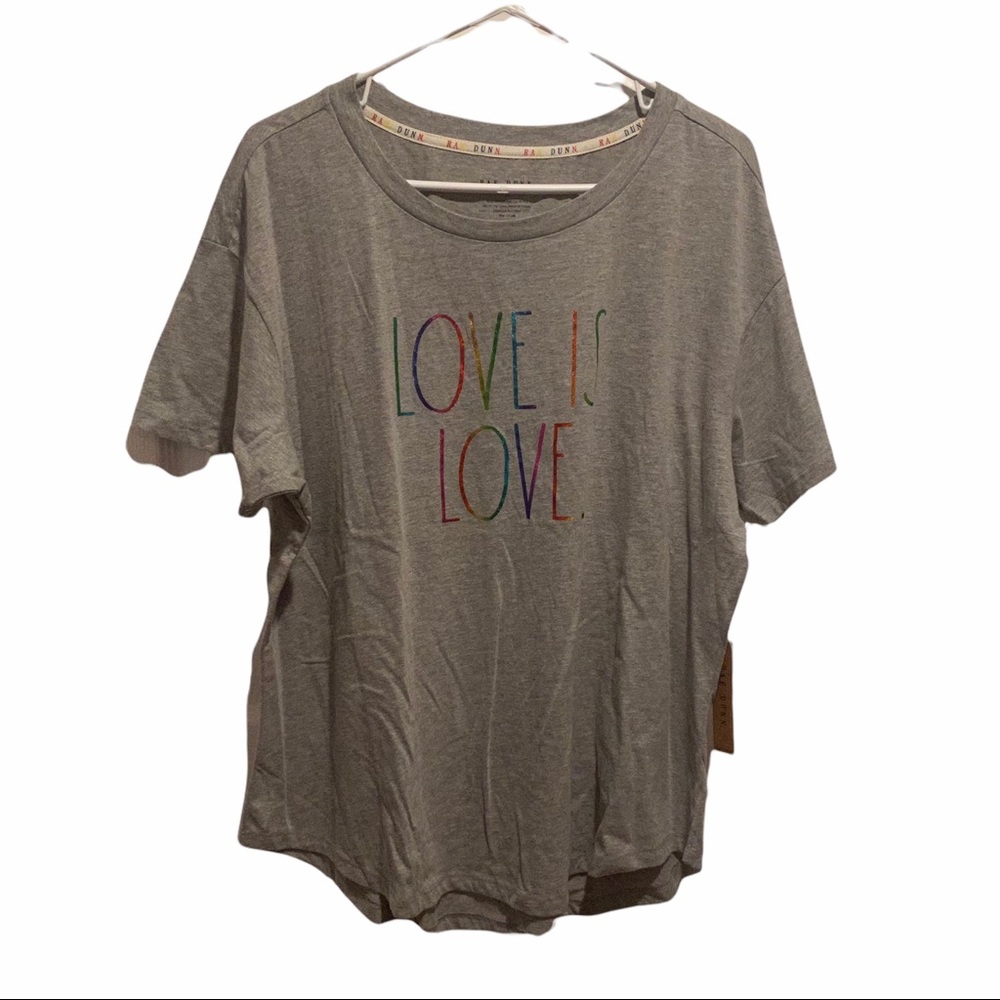 Rae Dunn “Love Is Love” Short Sleeve Top 2X